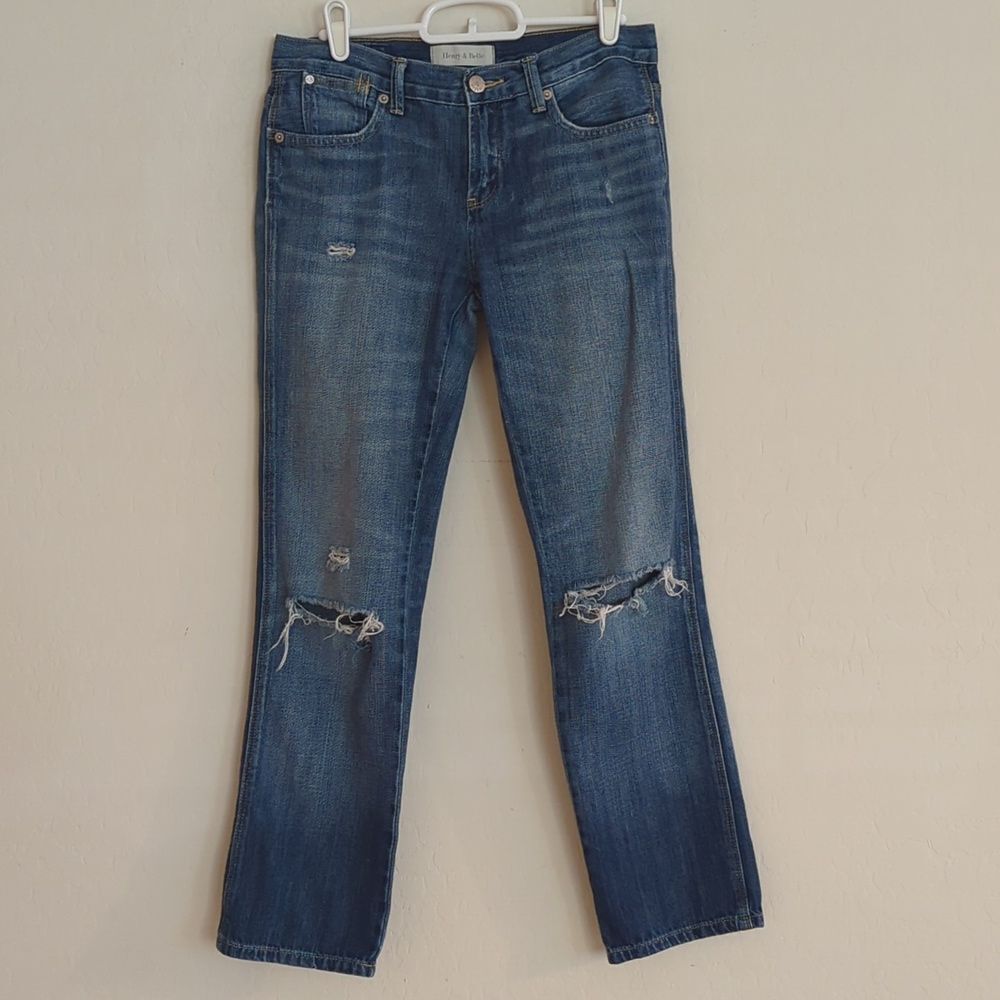 Henry & Belle Distressed Crop Capri Denim Jean Ryan - Size 25